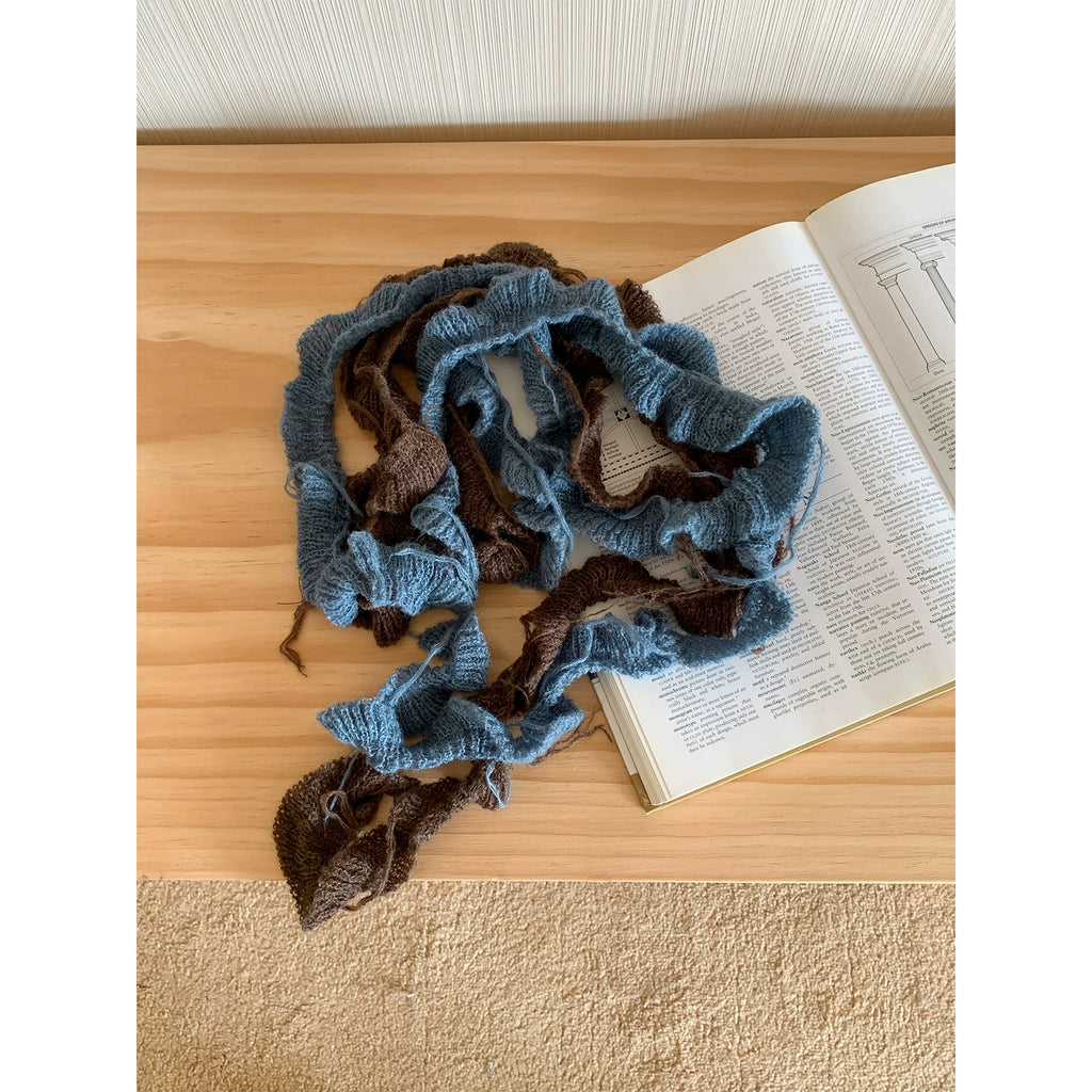 KANO Irregular Knitted Slender Scarf