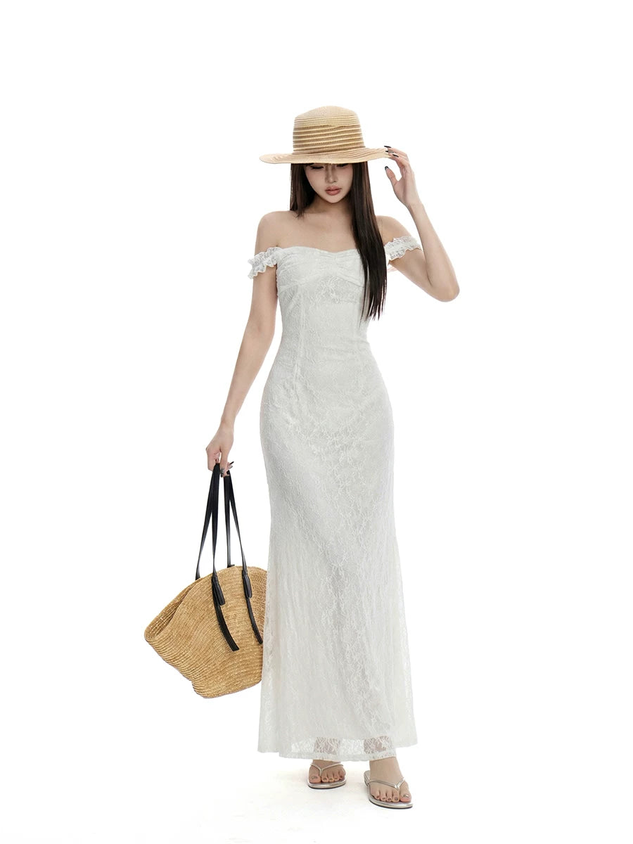 WITHMIN Lace Waist Suspender Dress