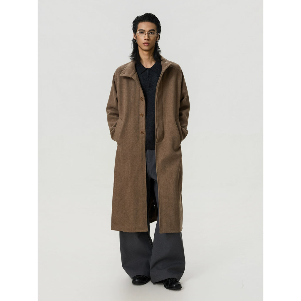 BTSG Minimalist Double-sided Woolen Stand-up Coat