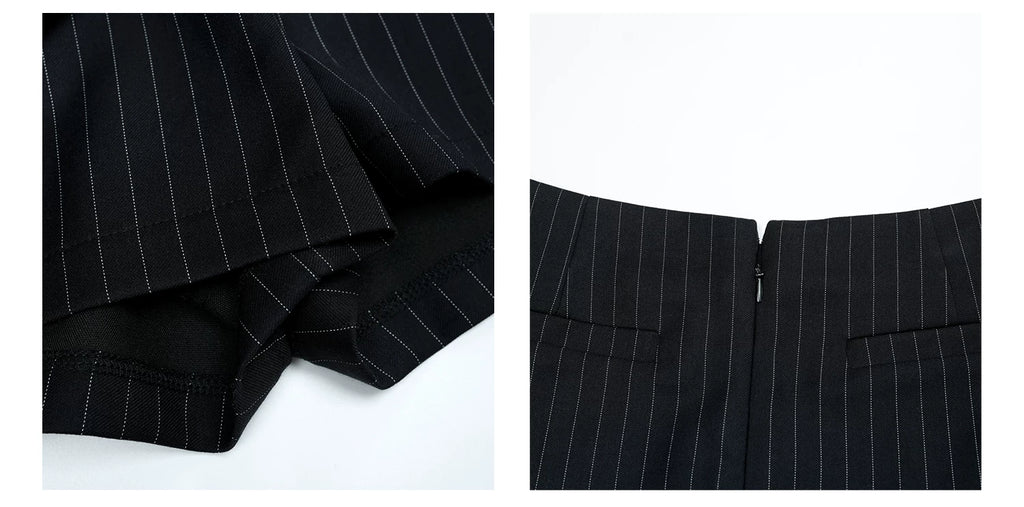 Audwyn Low Waist Striped Suit Skirt Pants