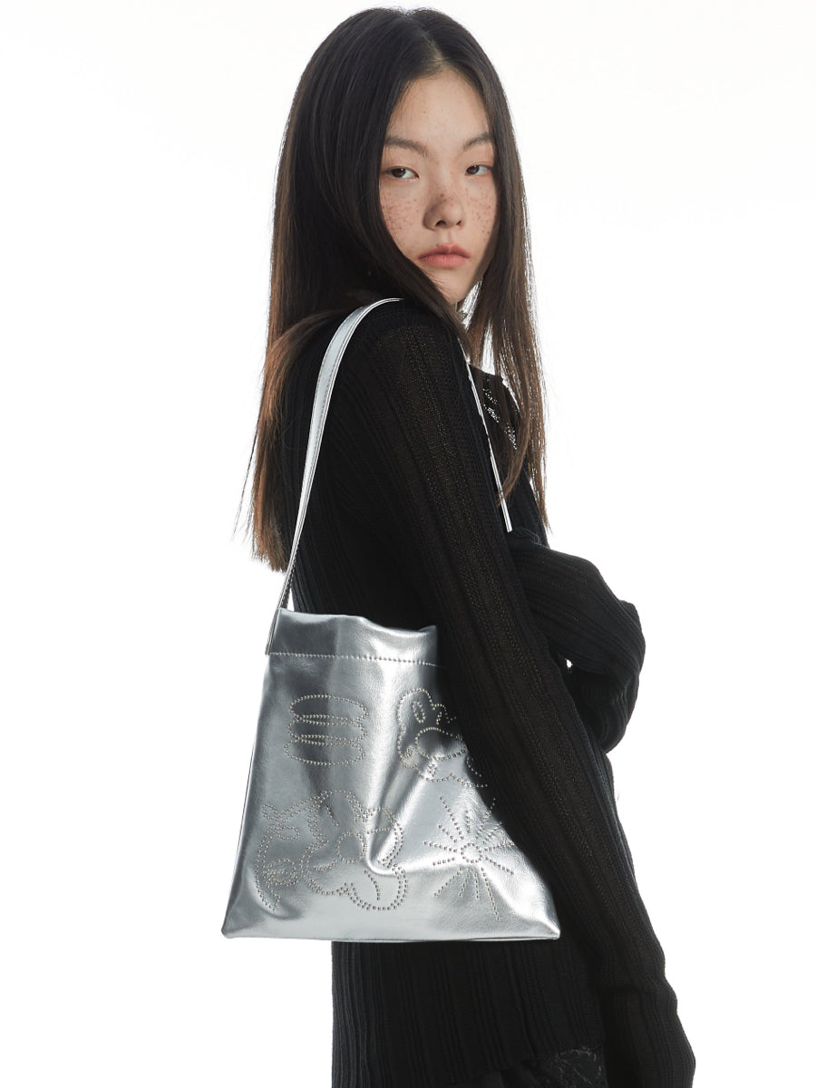 DirtySix Cow Split Leather bang bang franc small flower bag "FAFA" millet nail design