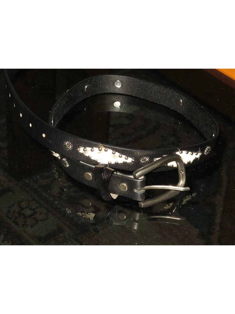NOT UGLY Prismatic Strike Nail Cross Top Cowhide Belt