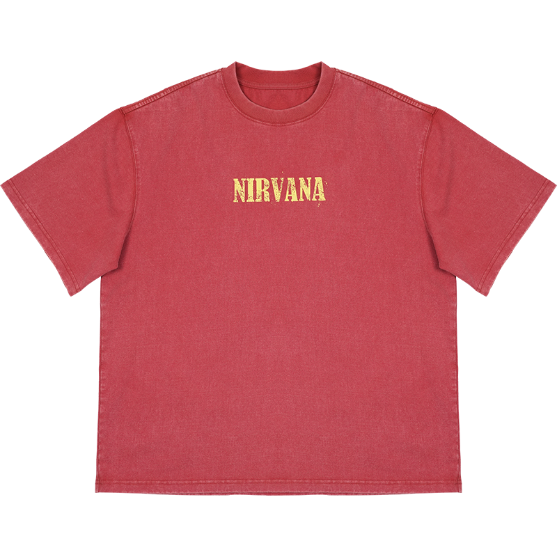 O3PARK Washed Old Heavy Retro Printing Tee