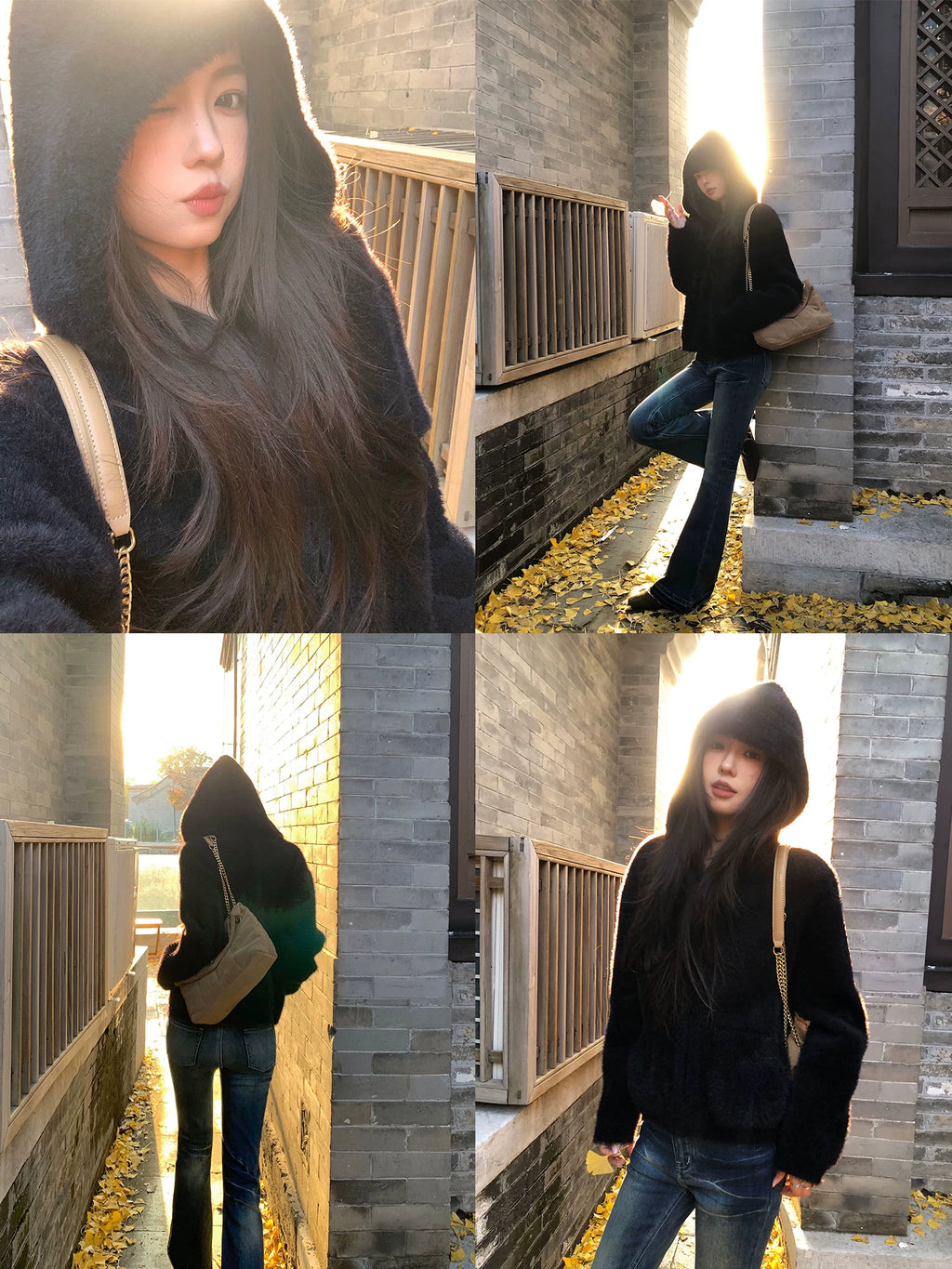 Pusumede Temperament Comfortable Hooded Warm Fluffy Jacket