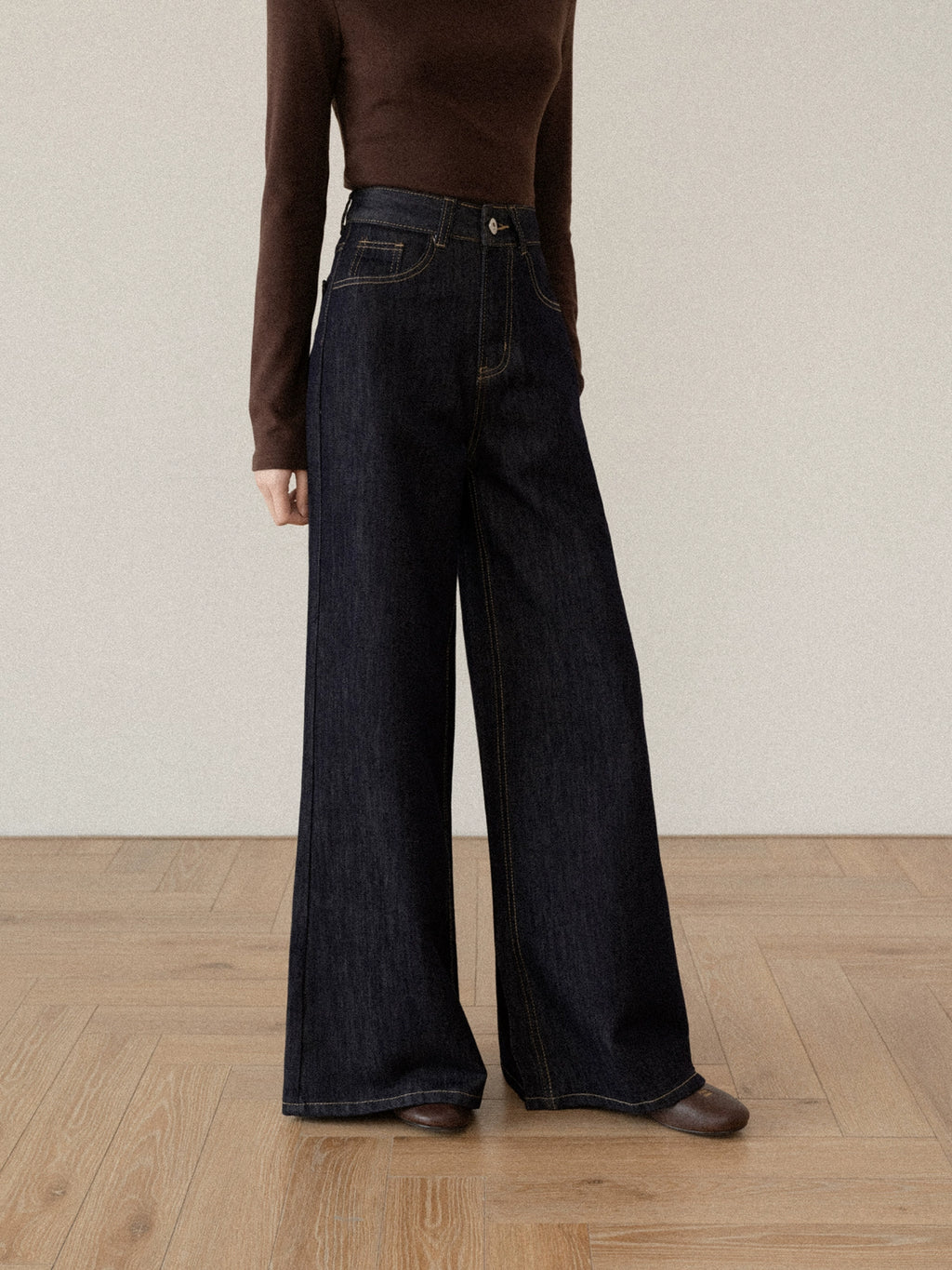Cantonstory Korean Retro High Waist Jeans