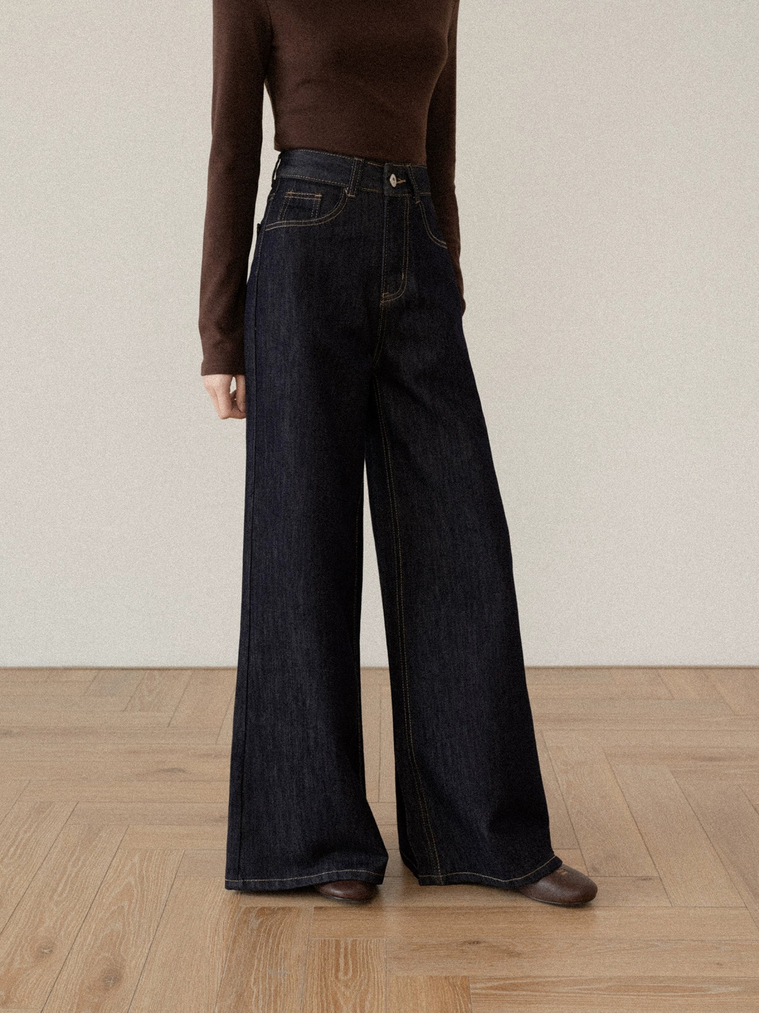 Cantonstory Korean Retro High Waist Jeans