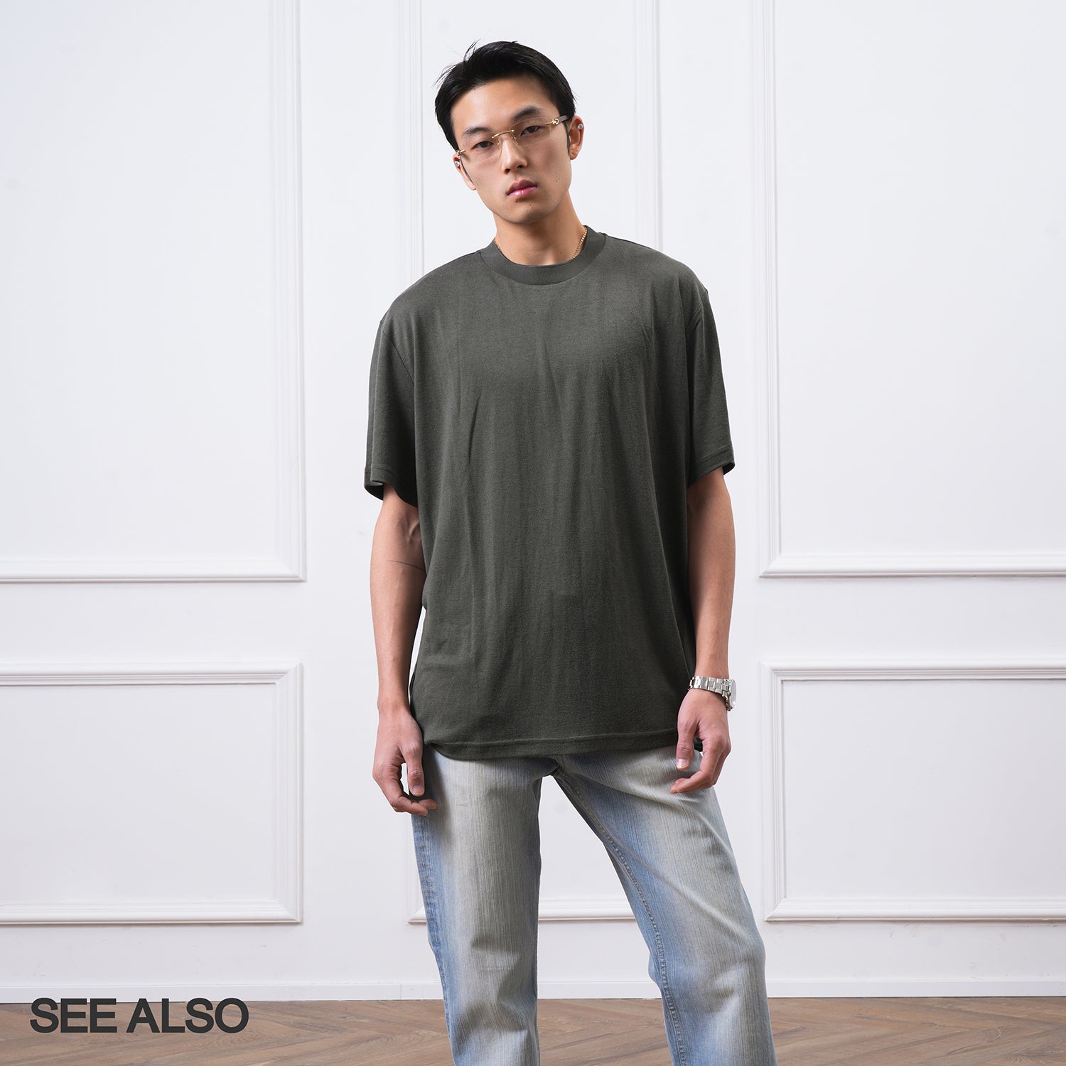 SEE ALSO "Tencel Worsted Wool" Slack Comfortable Soft Waxy Slightly Wide Short Sleeve SA006