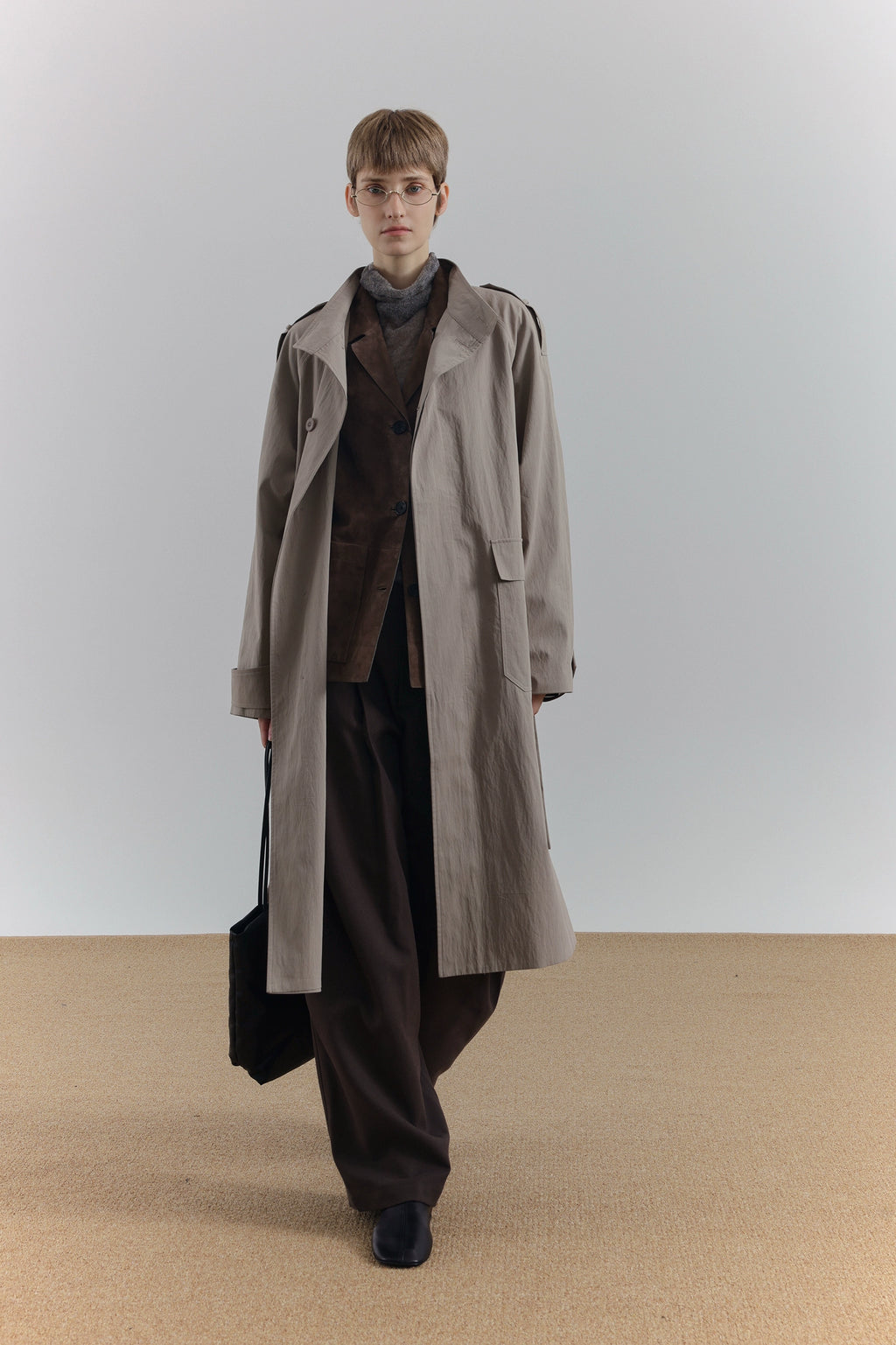 COLN Retro Premium Fake Two-piece Trench Coat