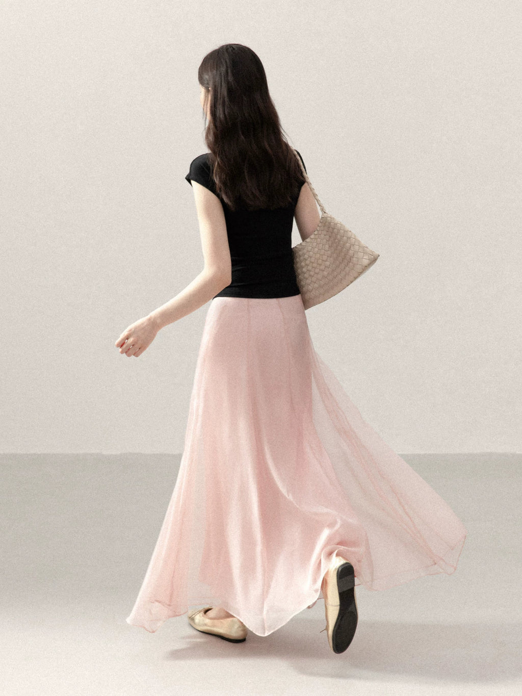 Cantonstory Versatile Mesh High Waist Skirt