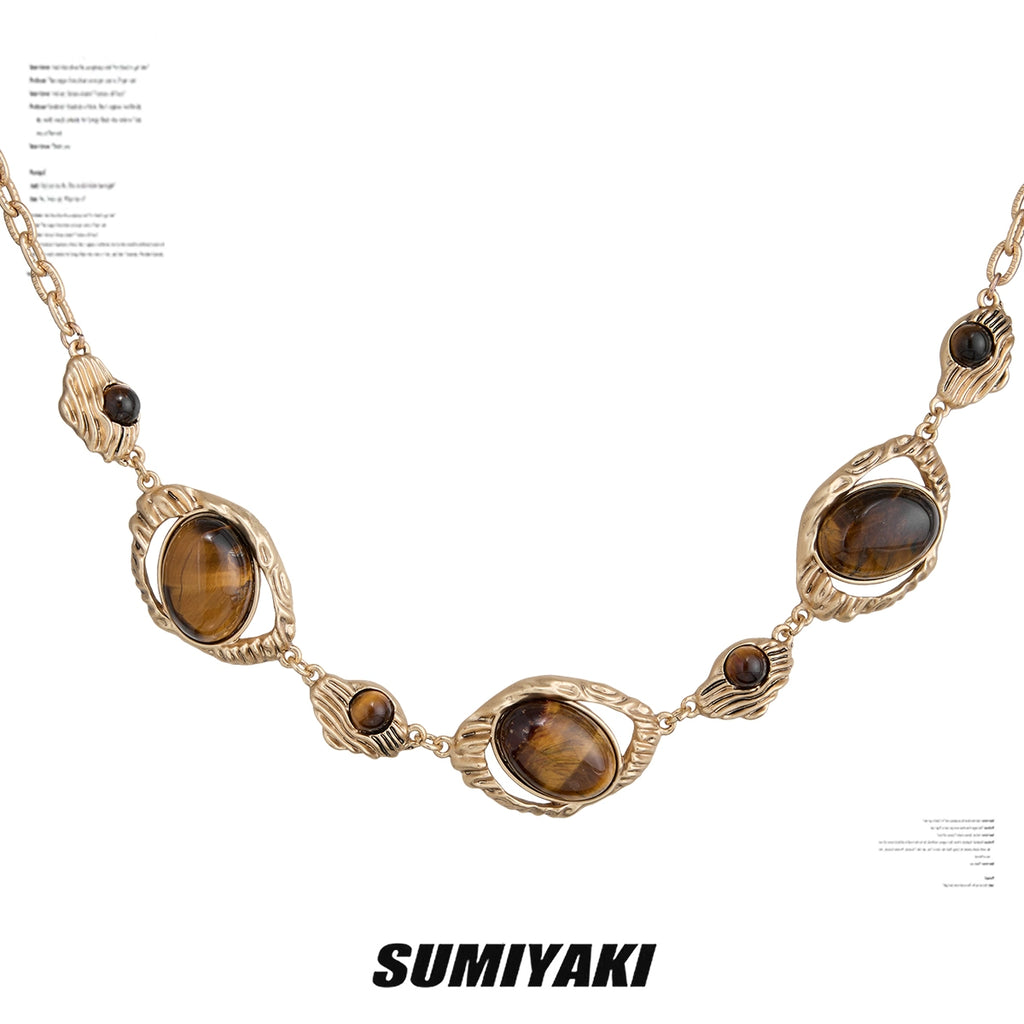 SUMIYAKI Retro Light Luxury Button Clavicle Chain