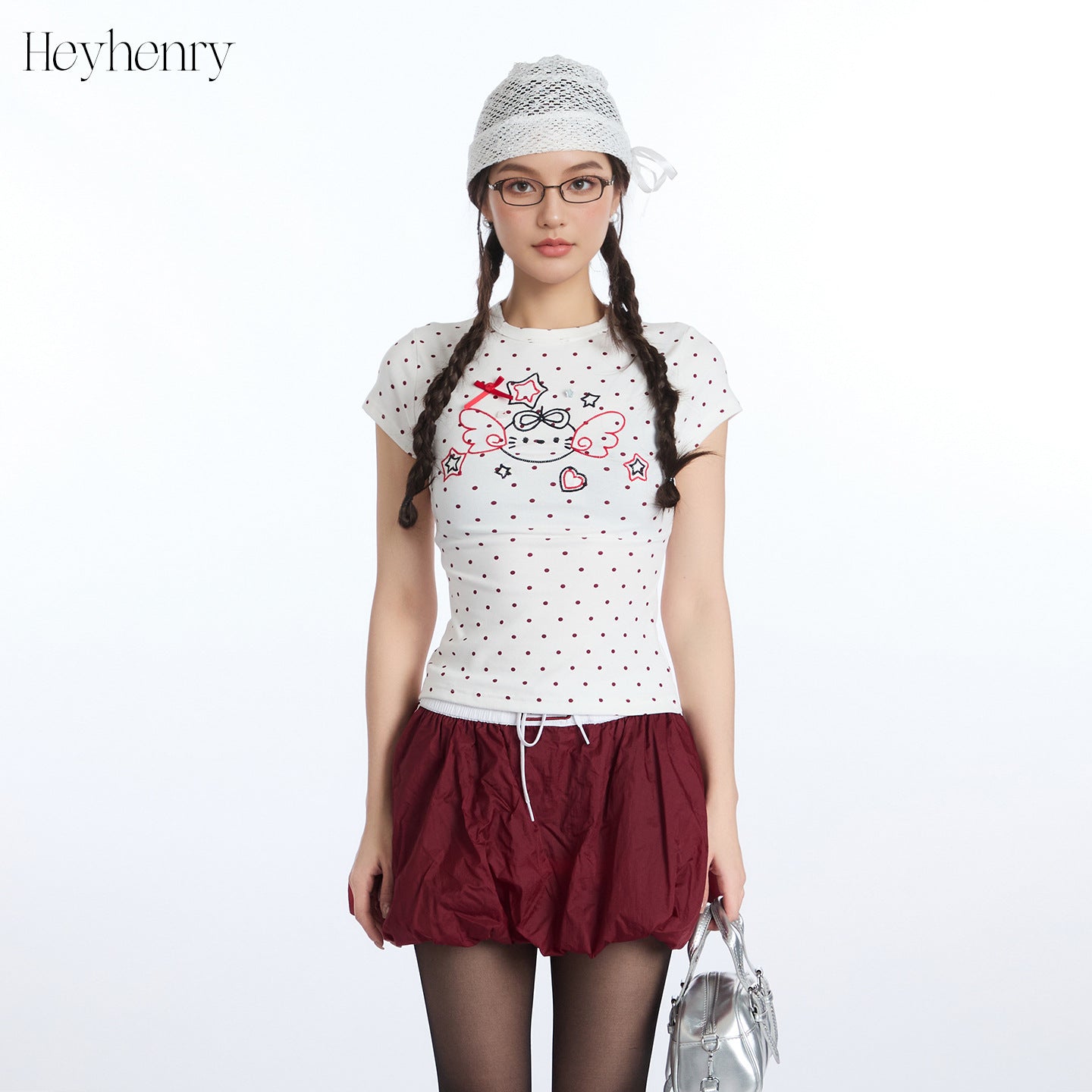 HeyHenry Polka Dot Slim Slim Versatile Tee