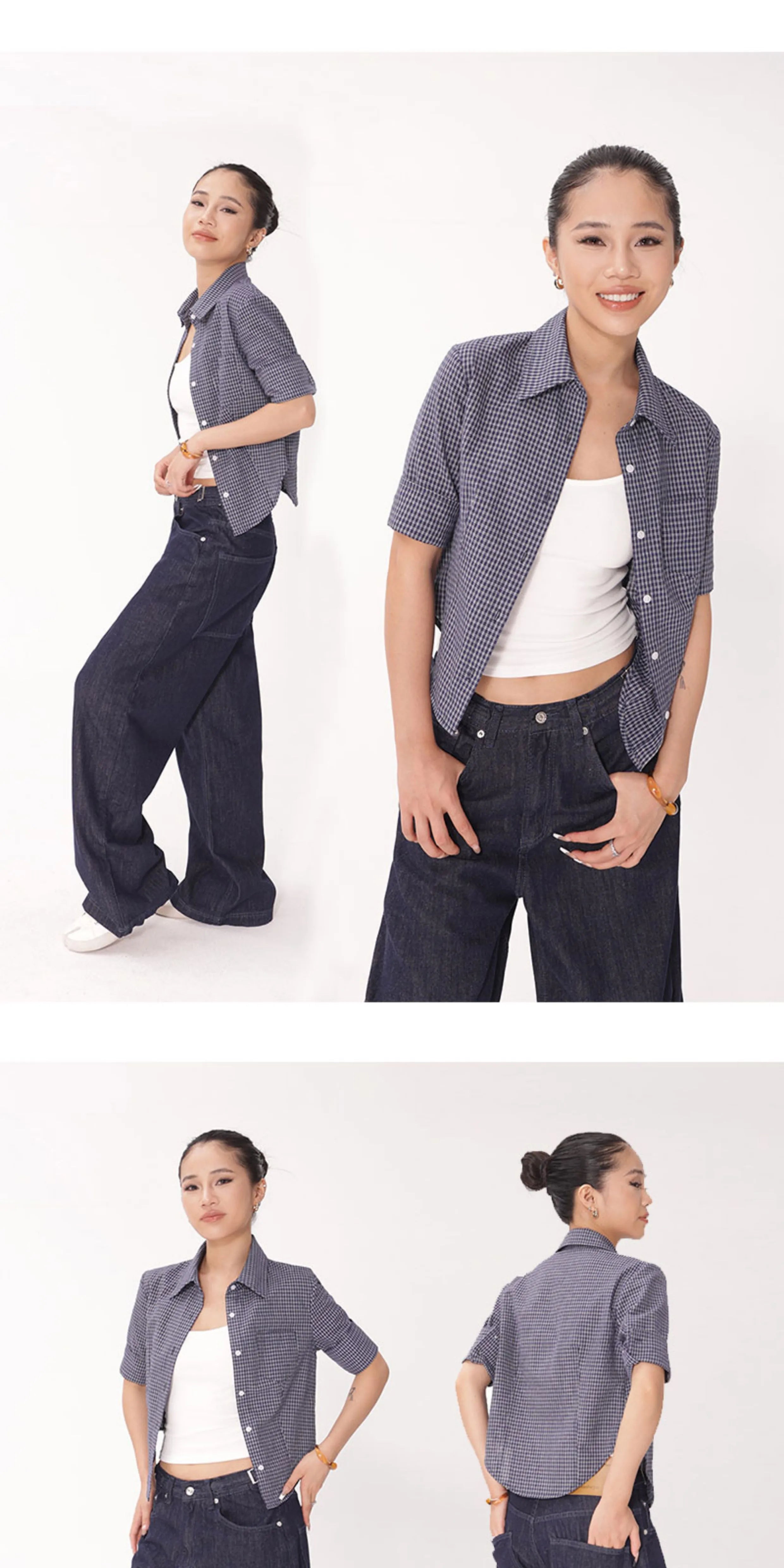 Audwyn Vintage Casual Lapel Plaid Shirt