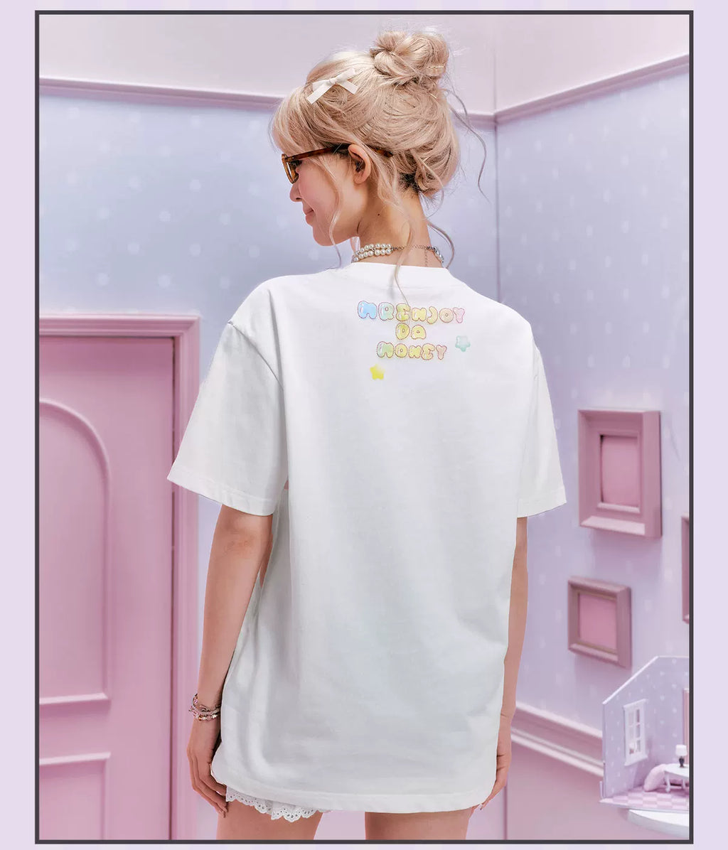 MEDM Anime Logo Printing Casual Crew Neck Tee
