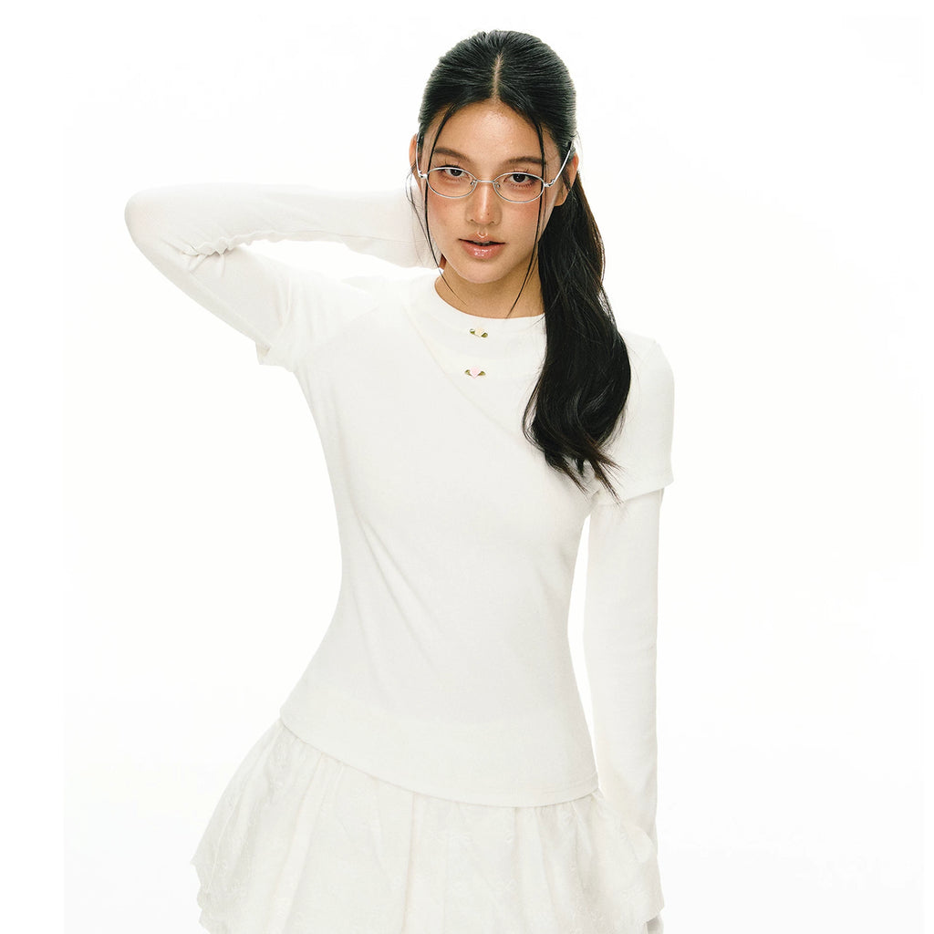 Ariseism Slim Fit Crew Neck Versatile Long Sleeve