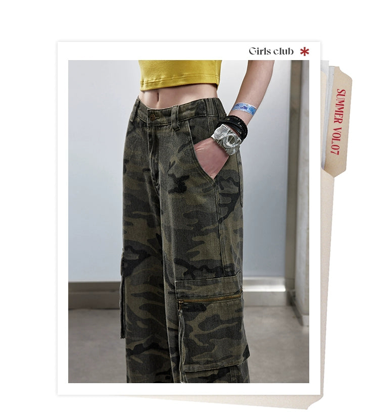 UNIFREE Camouflage Retro Casual Overalls