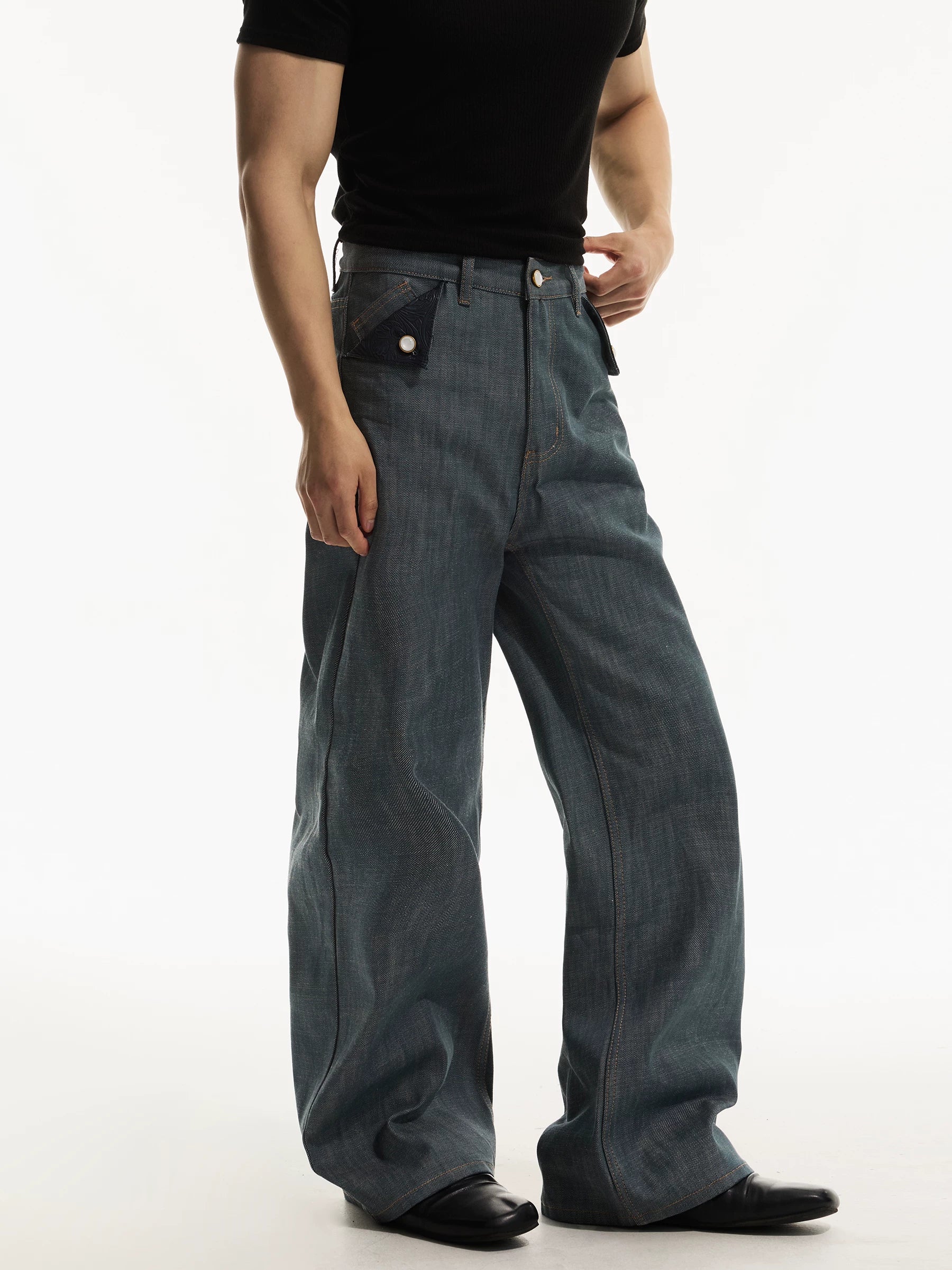 DAY NY Vintage Premium Wide Leg Straight Jeans