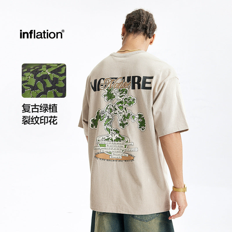 INF 250G retro green plant Heavy 100% Cotton Tee