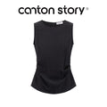 Cantonstory Crew Neck Skinny Sling Tank Top Casual Pants Set
