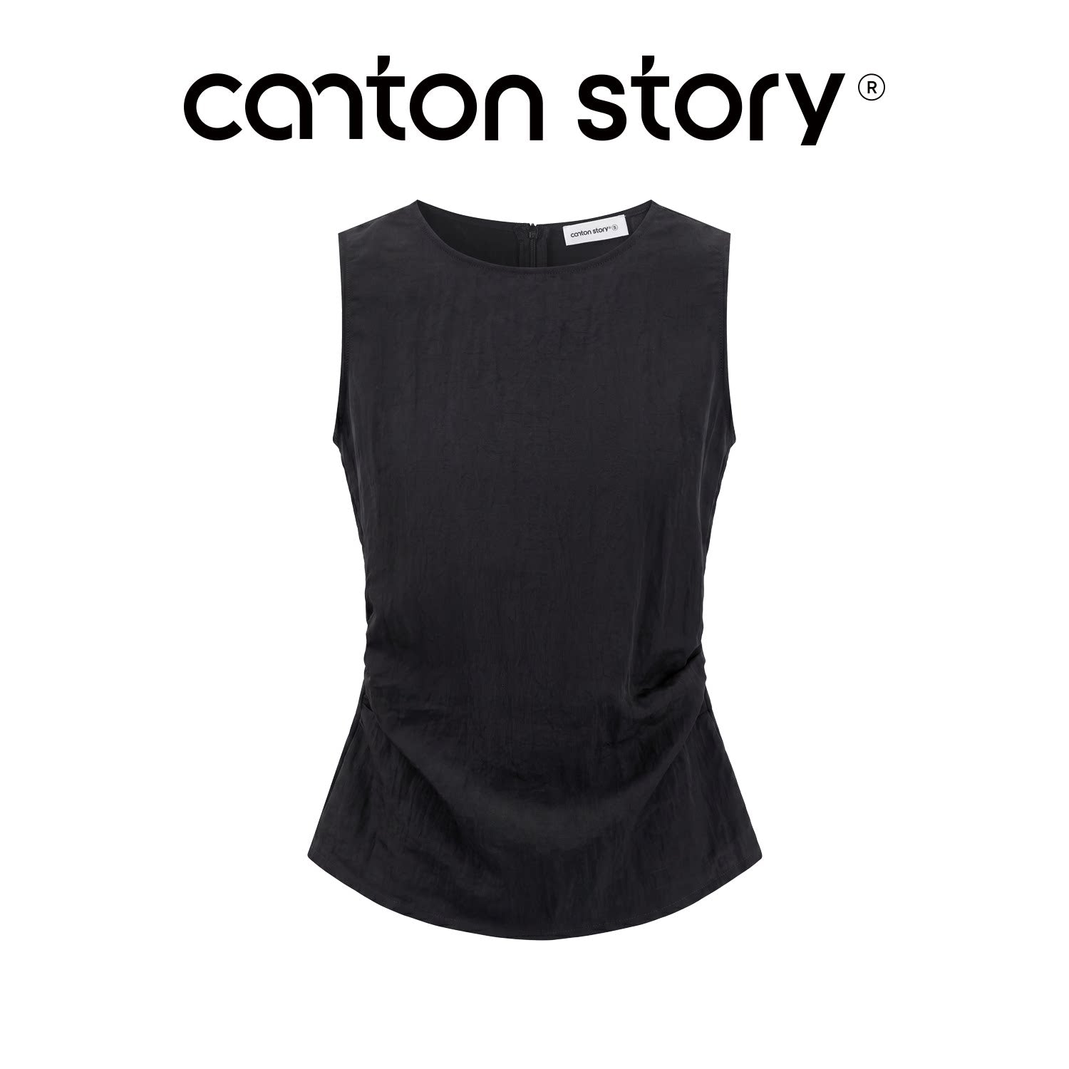 Cantonstory Crew Neck Skinny Sling Tank Top Casual Pants Set