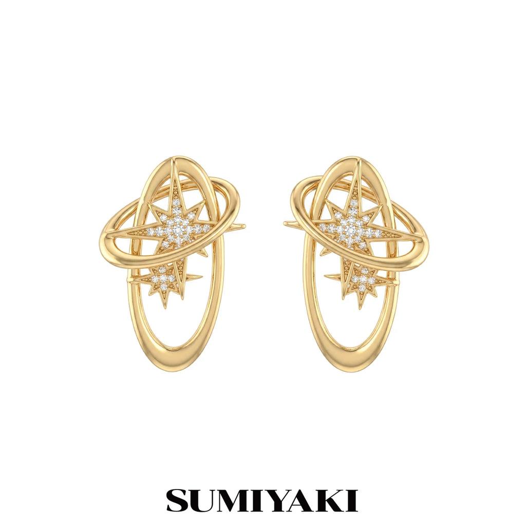 SUMIYAKI Premium Feeling Full Diamond Stud Earrings