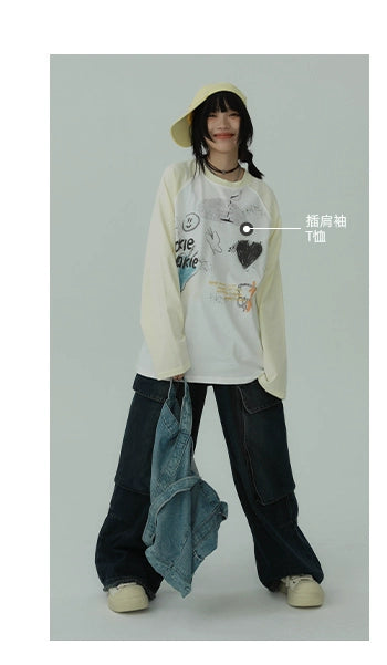 STILLYOU Vintage Tooling Cool Big Pocket Jeans