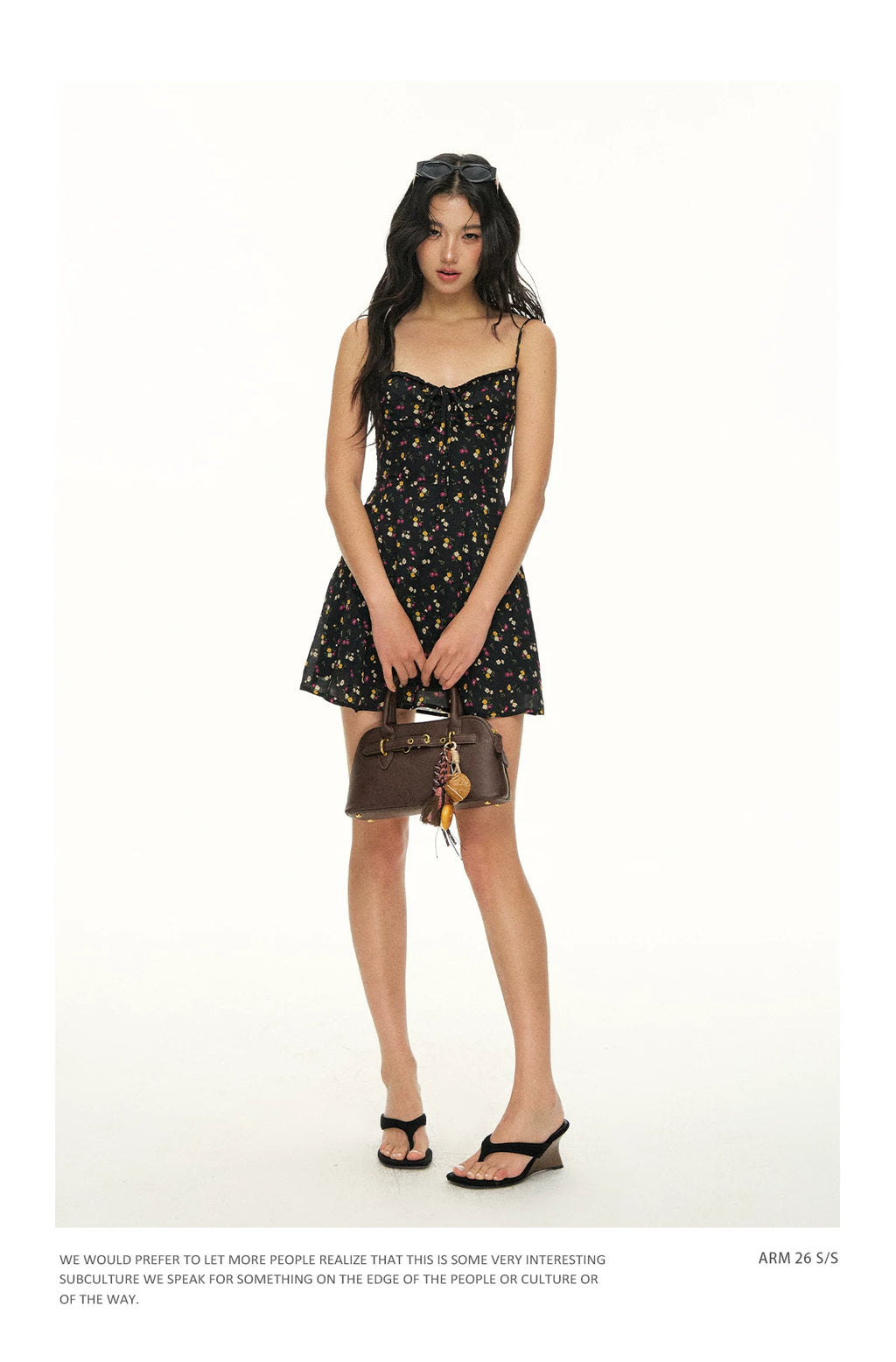 Ariseism Floral Slim-fit Suspender Dress