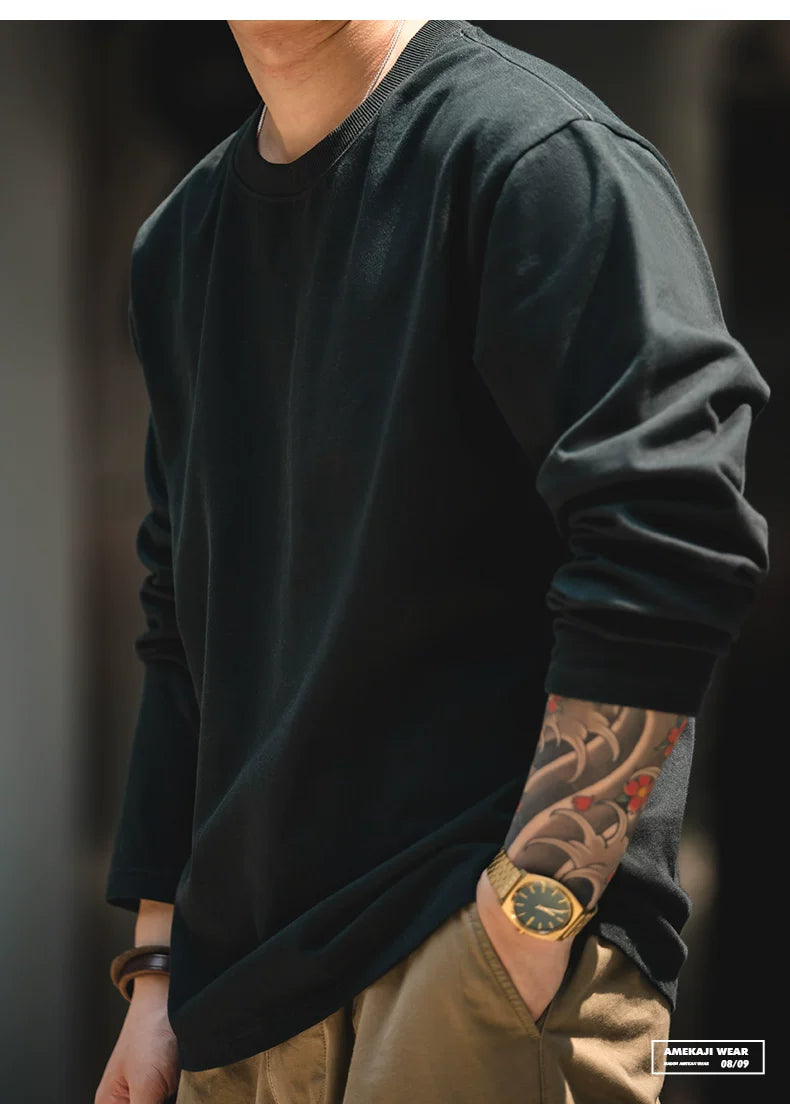 Madden pure cotton heavy long-sleeved T-shirt