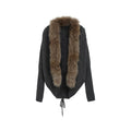 Audwyn Raccoon Fur Knitted Sweater Bat Sleeve Lazy Jacket