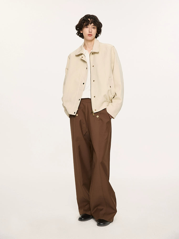 KREATE Double-breasted Compound Suit Pants