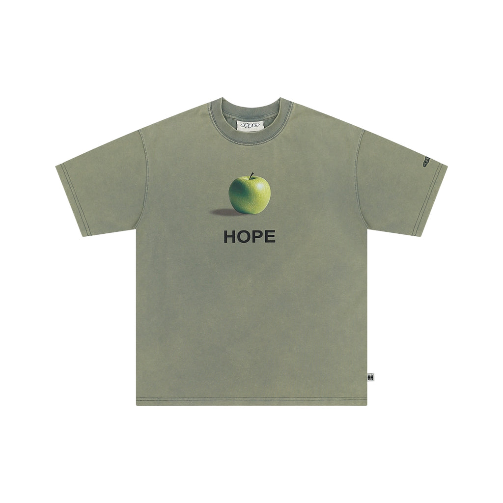MMBBT Green Apple Print Front Shoulder Short Tee