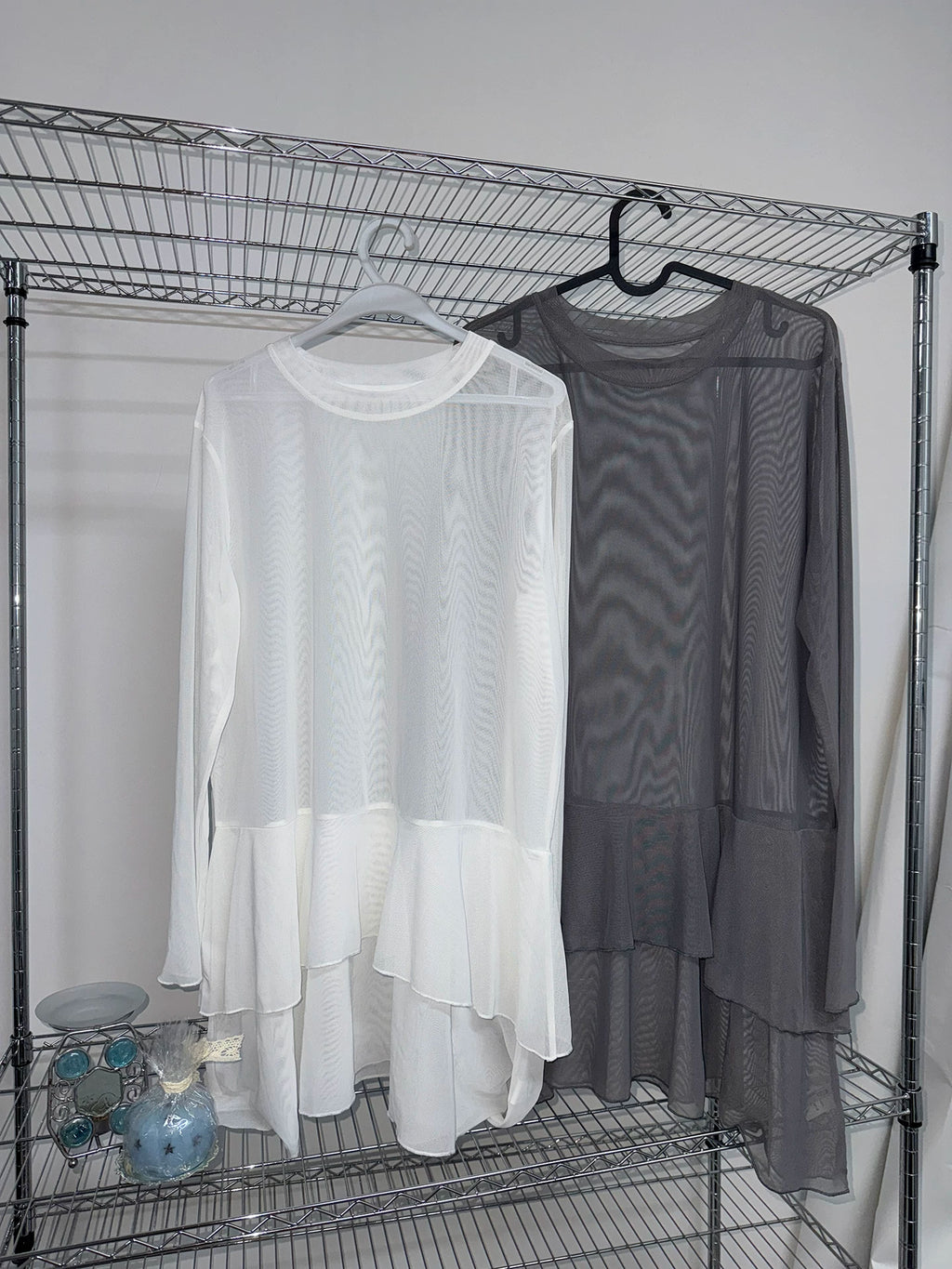 Ang:project Versatile Layered Mesh Hem Long Sleeves