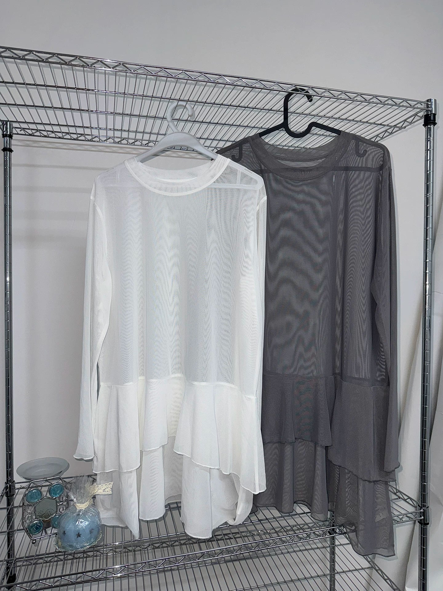 Ang:project Versatile Layered Mesh Hem Long Sleeves
