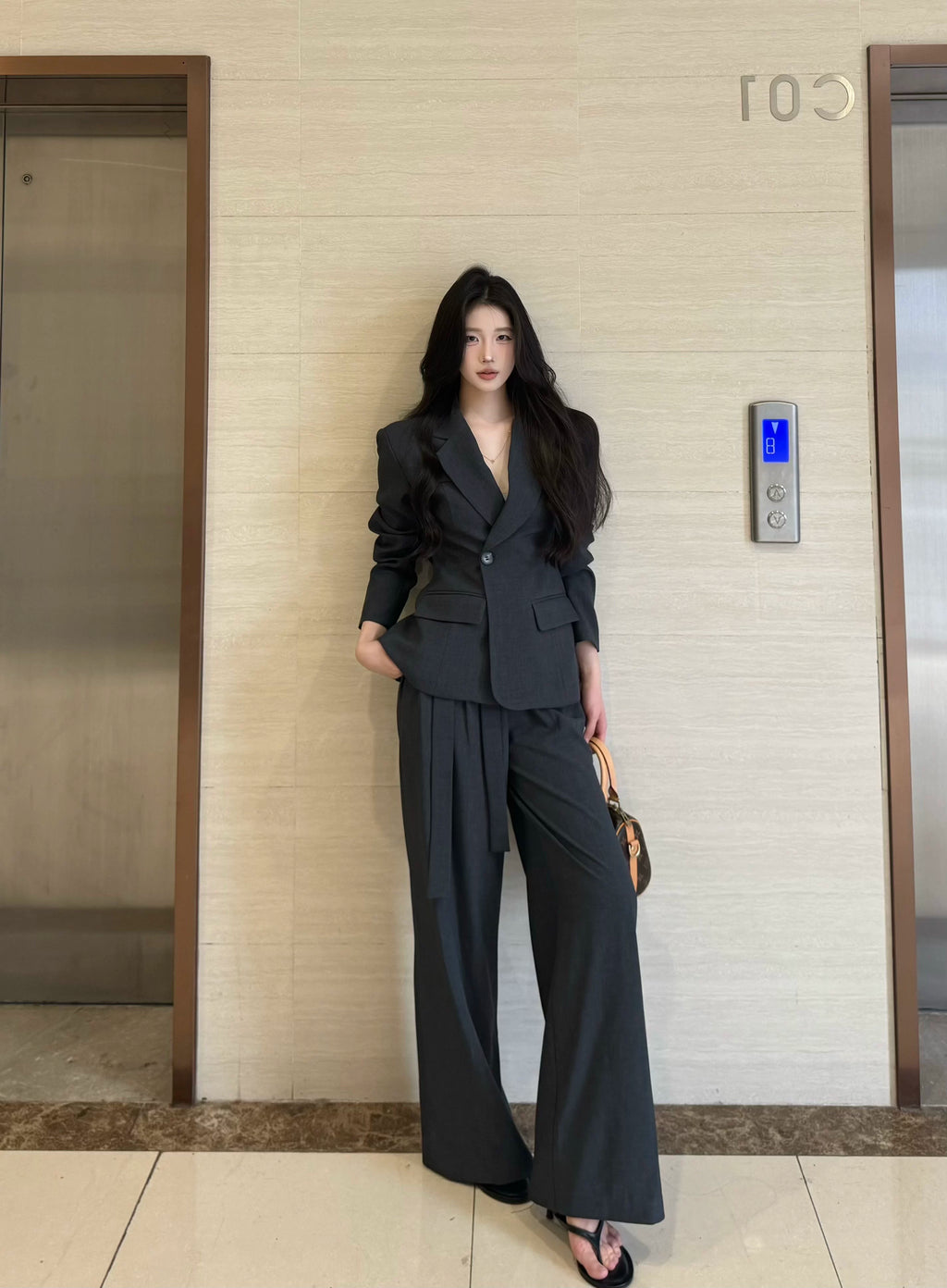 PANPANSTUDIO Korean Wide-leg Pants Suit