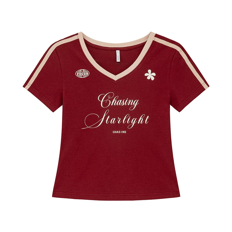 KANO Retro Letter Print Slim Tee