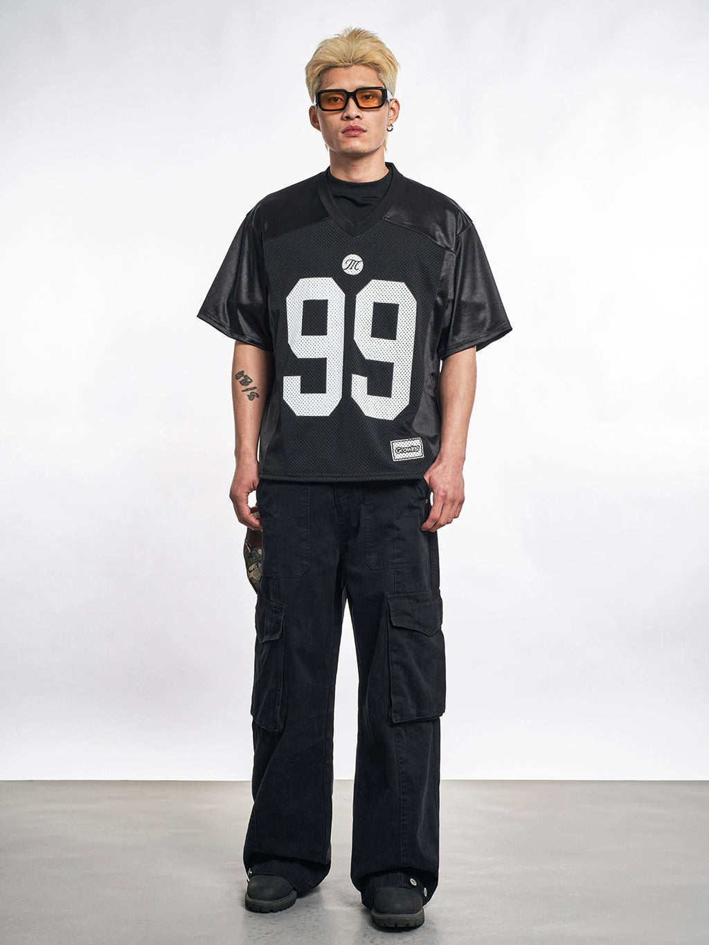 MT99 Alphabet Sports Breathable V-Neck Jersey Tee