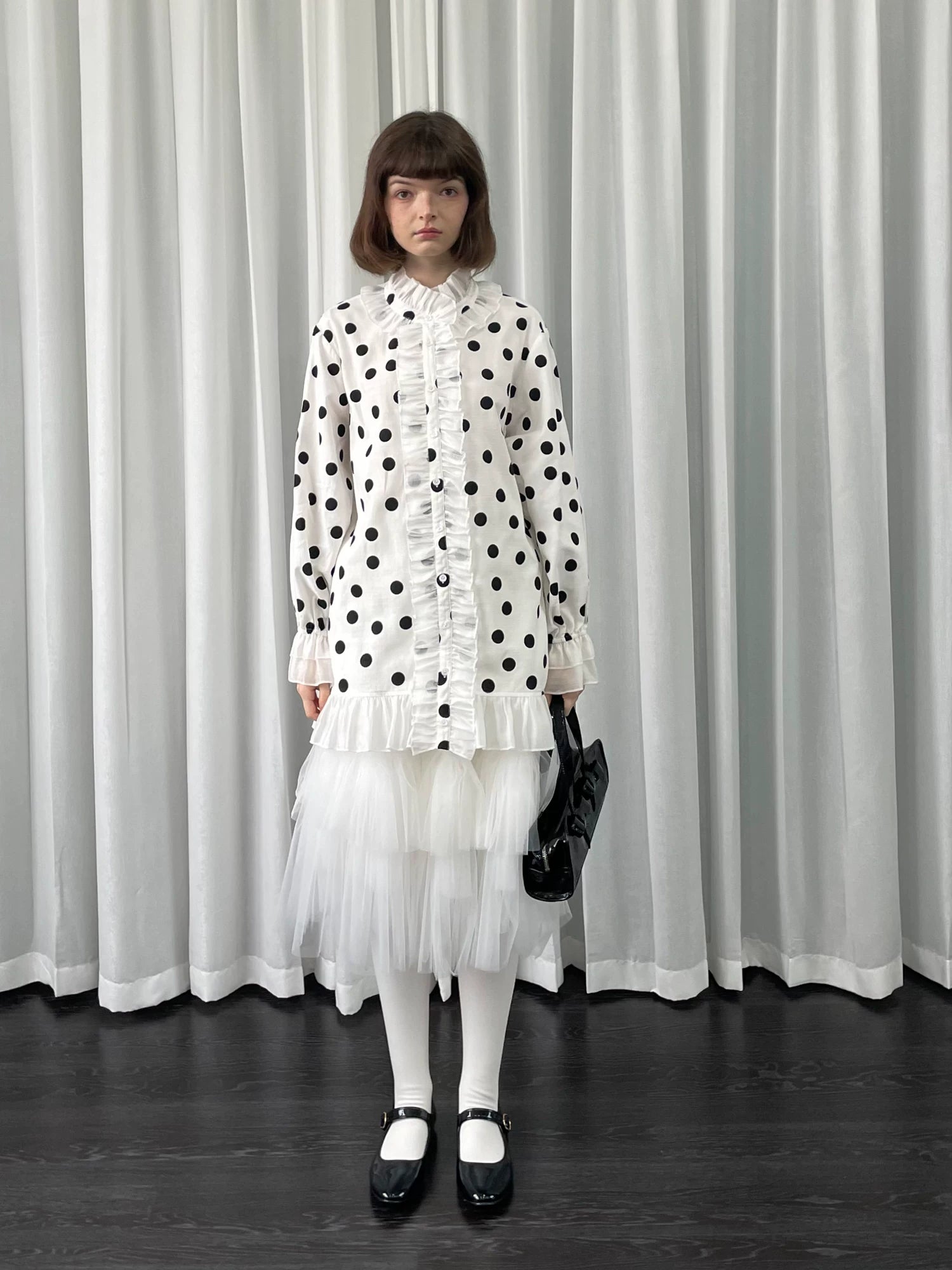 Loosesmell Versatile Polka Dot Lace Shirt