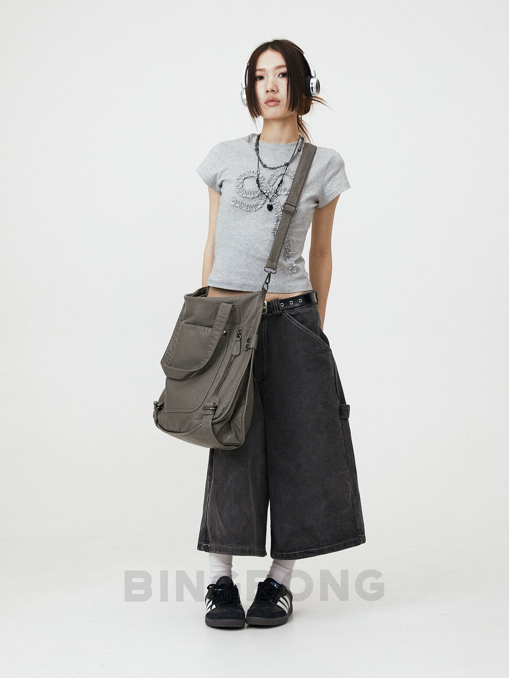 BINGBONG Large Capacity Shoulder Bag Y2k Messenger Bag