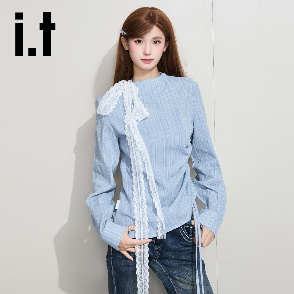 IT: GROUNDZERO Silk Scarf Foreign Style Casual Long Sleeve