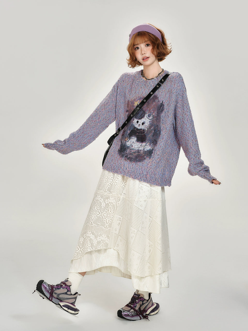 Girlyhalo Vintage Irregular Patchwork Lace Skirt