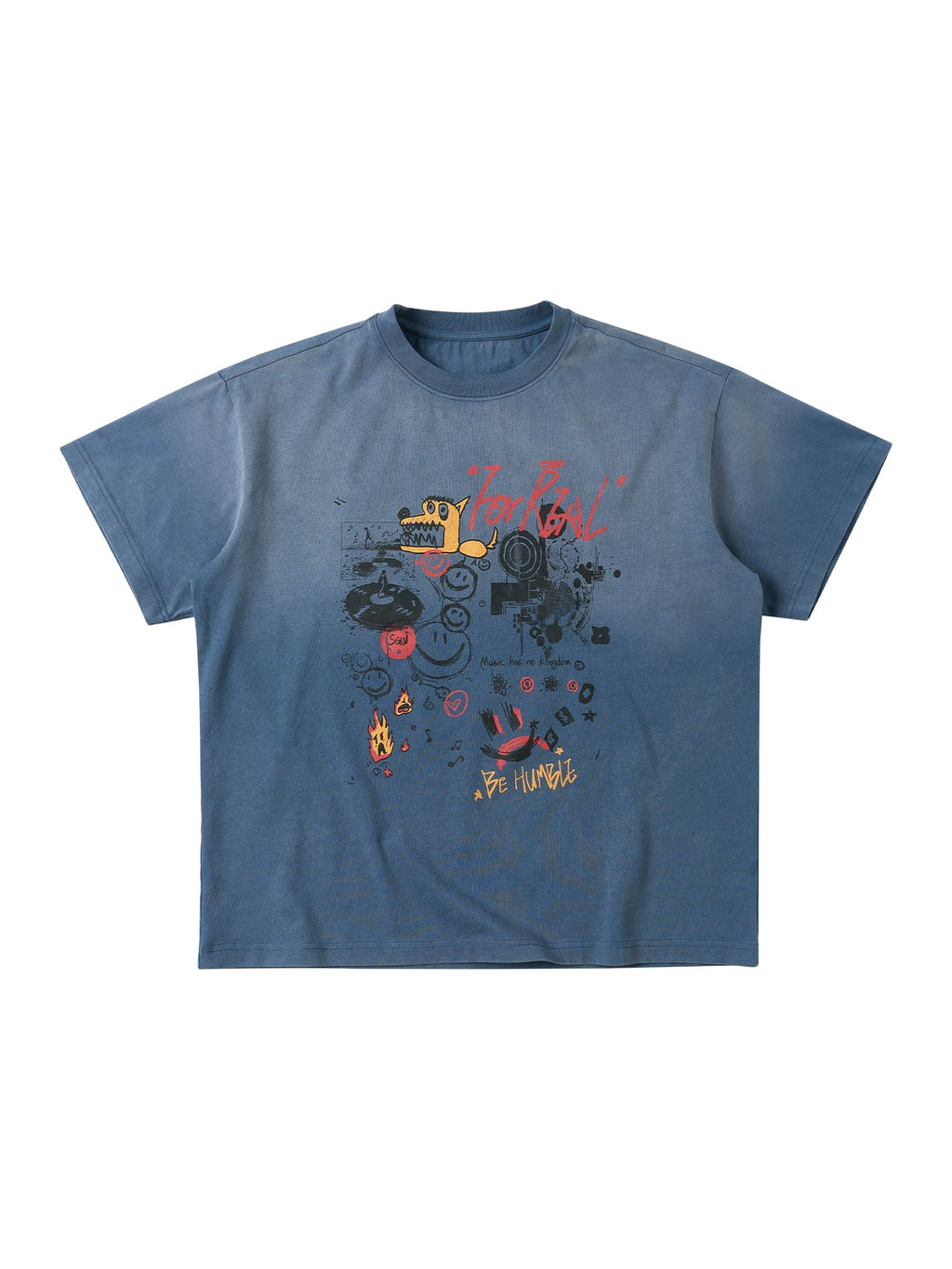 SAXGENWON Graffiti Print Loose Tee