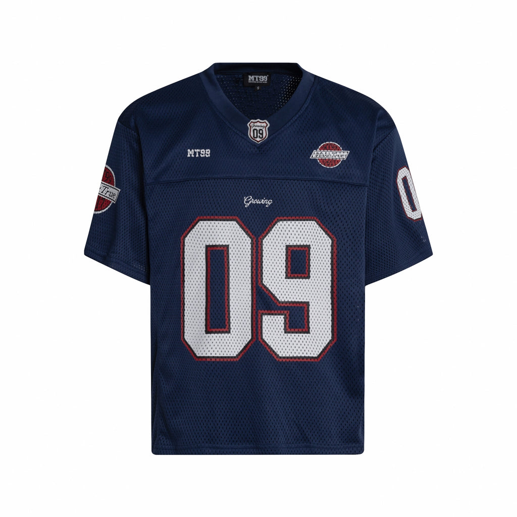 MT99 Collar 09 Letter Printed Breathable Tee