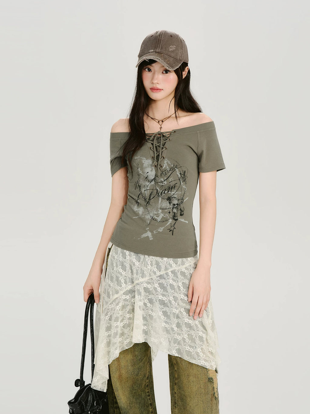 Girlyhalo Casual Irregular Fart Curtain