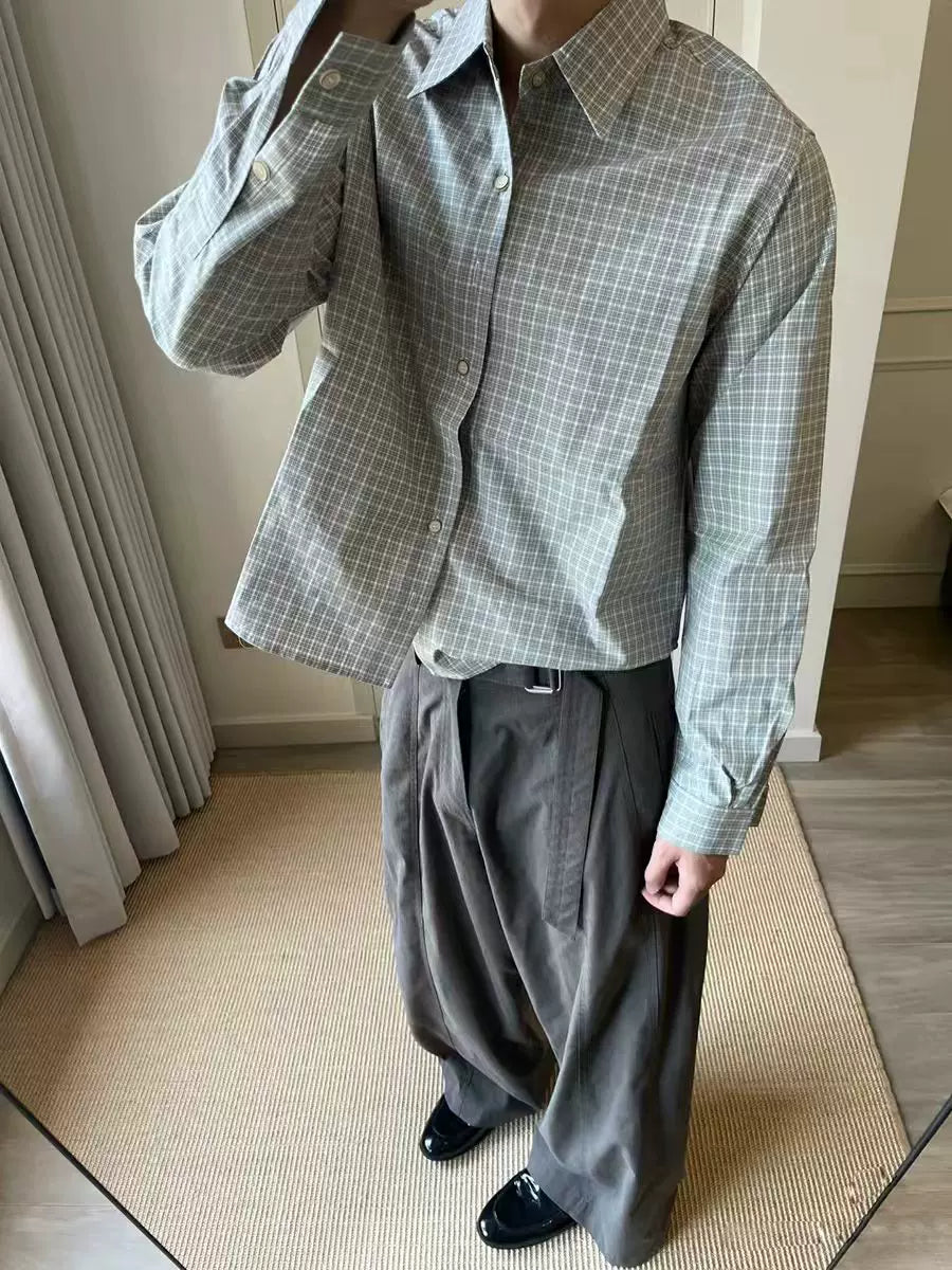 TWOMOONS Versatile Casual Checked Shirt