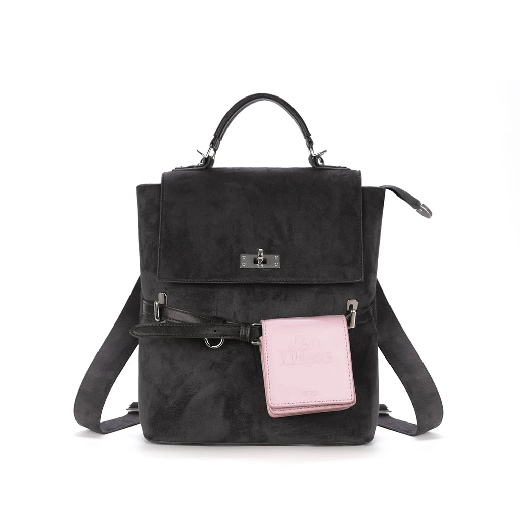 JANDRESS Suede Contrasting Backpack
