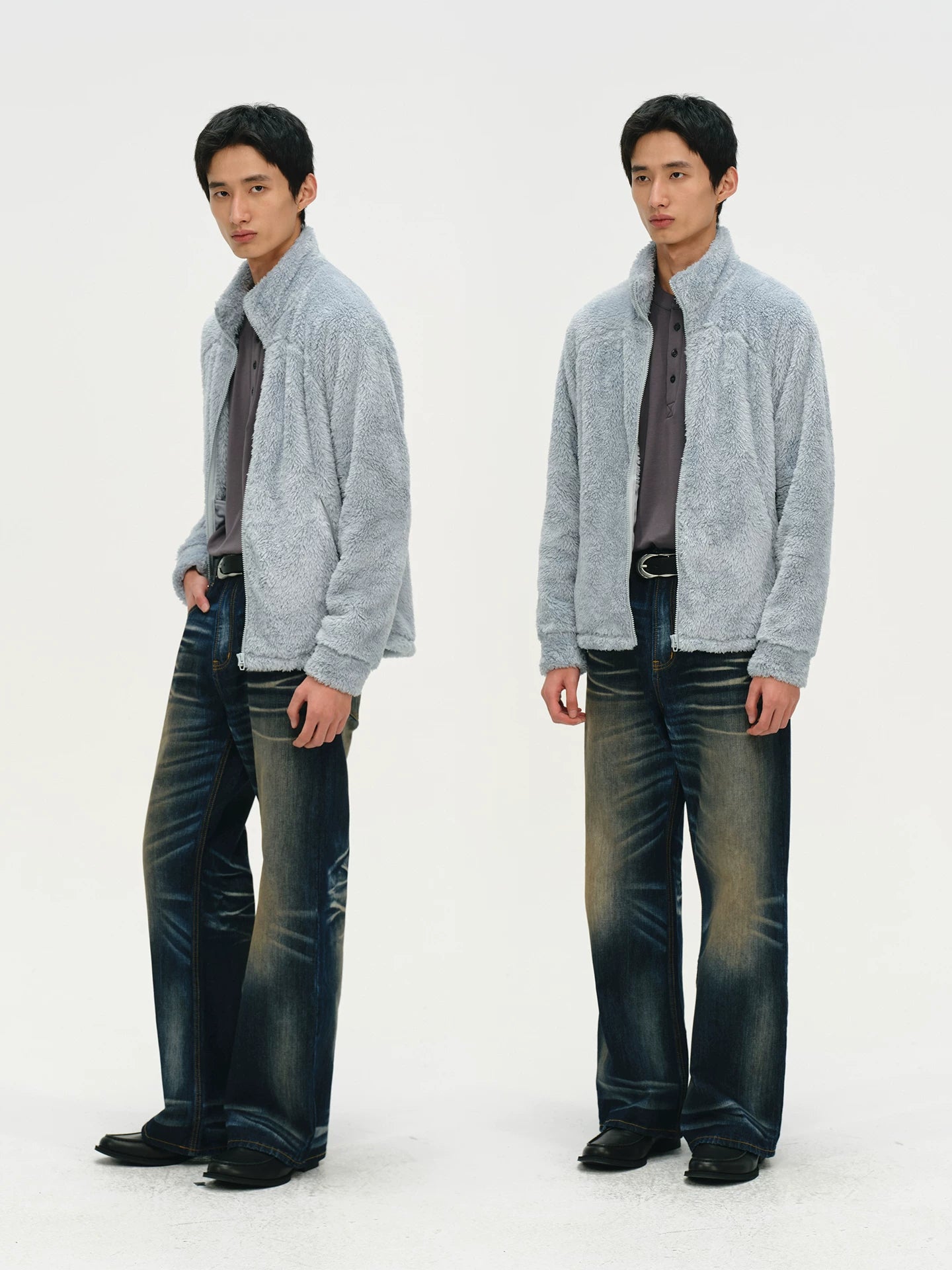 No Logo Heattech Zipper Fleece Jacket