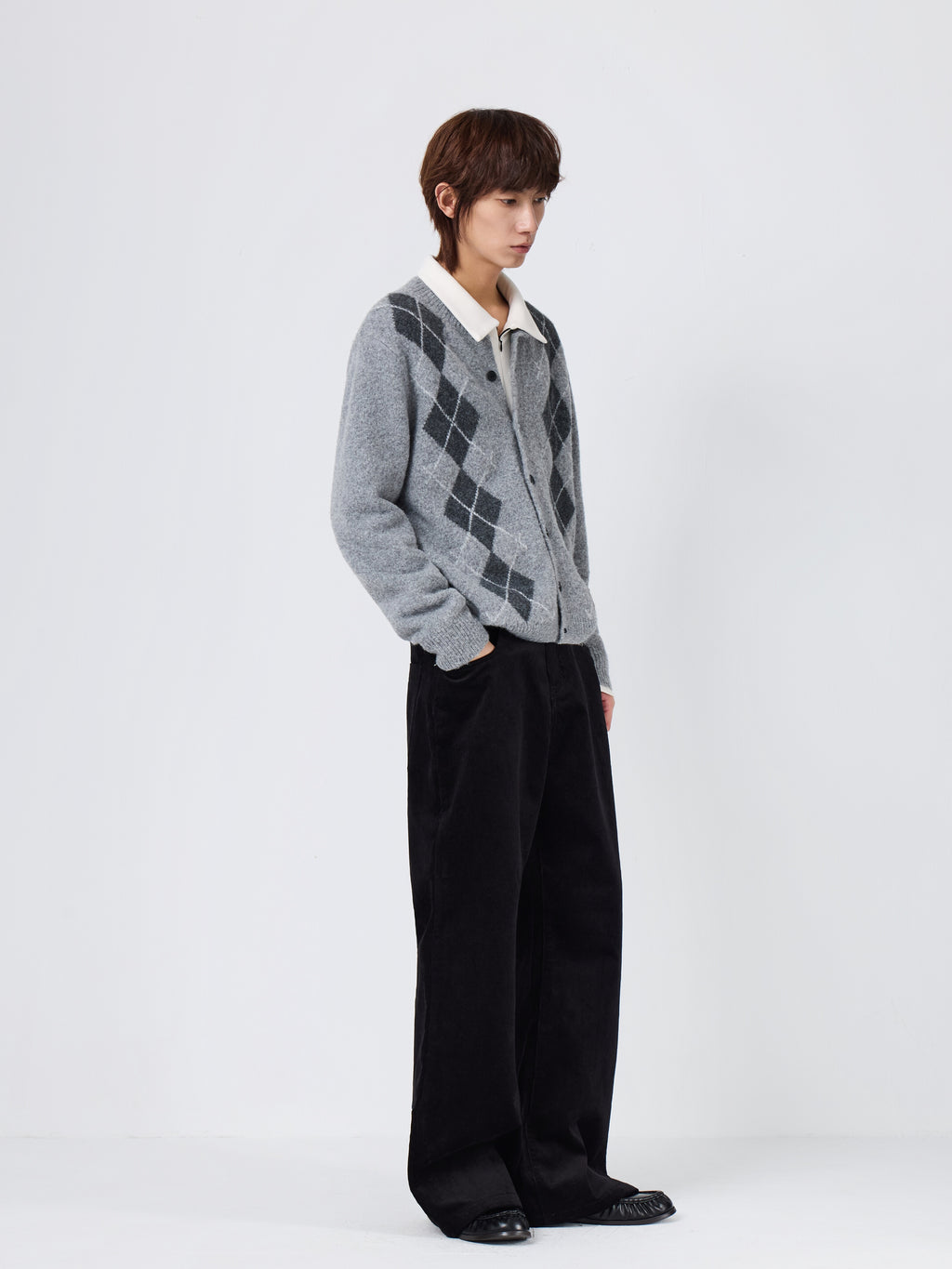 4JUNKS Rhombus Sweater Cardigan Jacket