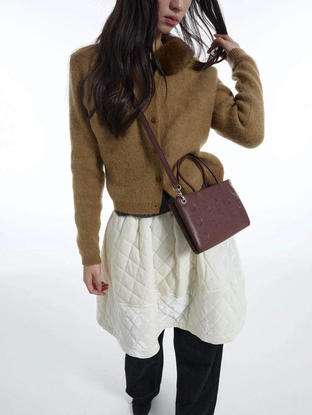 DirtySix Polka Dot Cowhide Casual Tote Bag