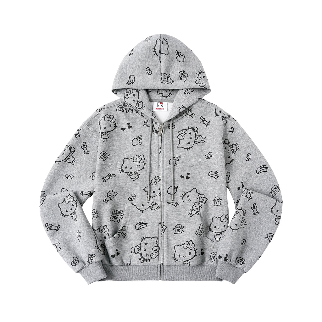 WHOOSIS Hot Diamond Full Print Casual Zipper Jacket