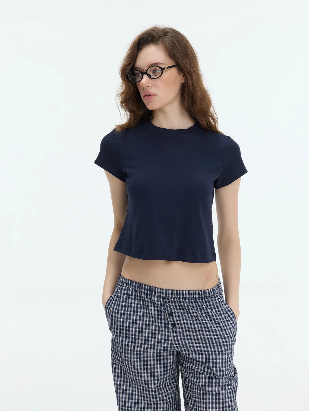Veryrareme Short Front Shoulder Waist Casual Tee
