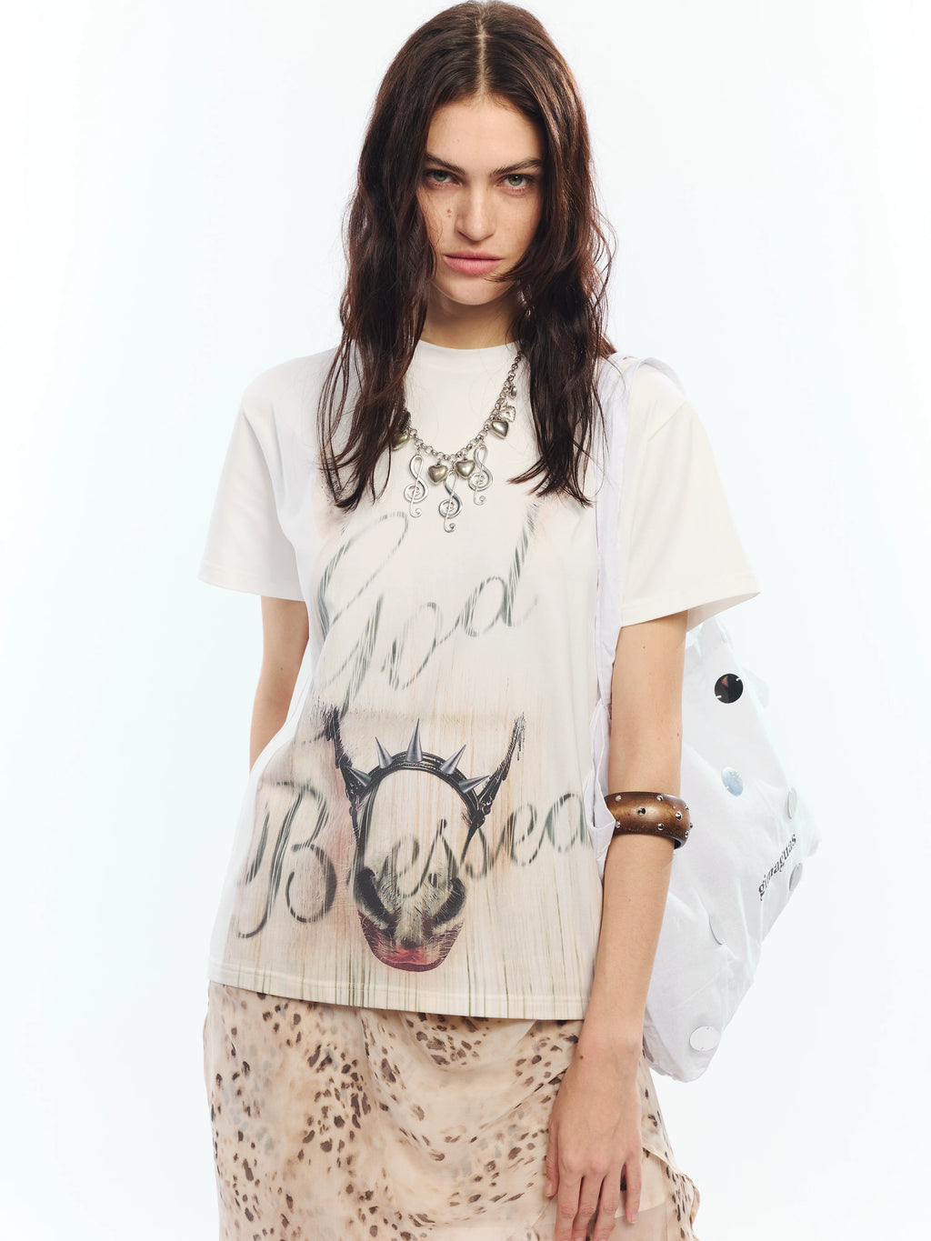 2th Desire Crew Neck Shoulder Casual Tee
